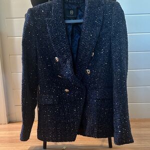 House of Harlow 1960 Midnight Tweed Blazer